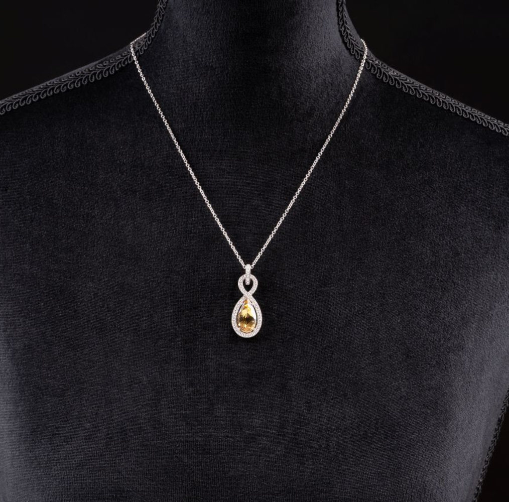 Goldberyll-Brillant-Anhänger an Kette - Bild 2