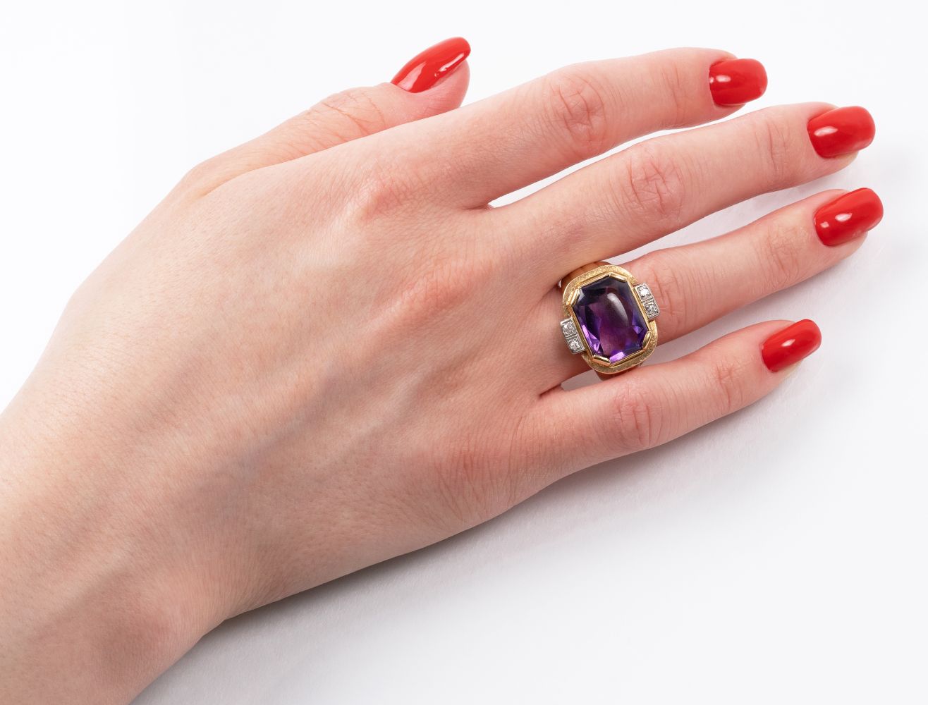 Amethyst-Diamant-Ring - Bild 2