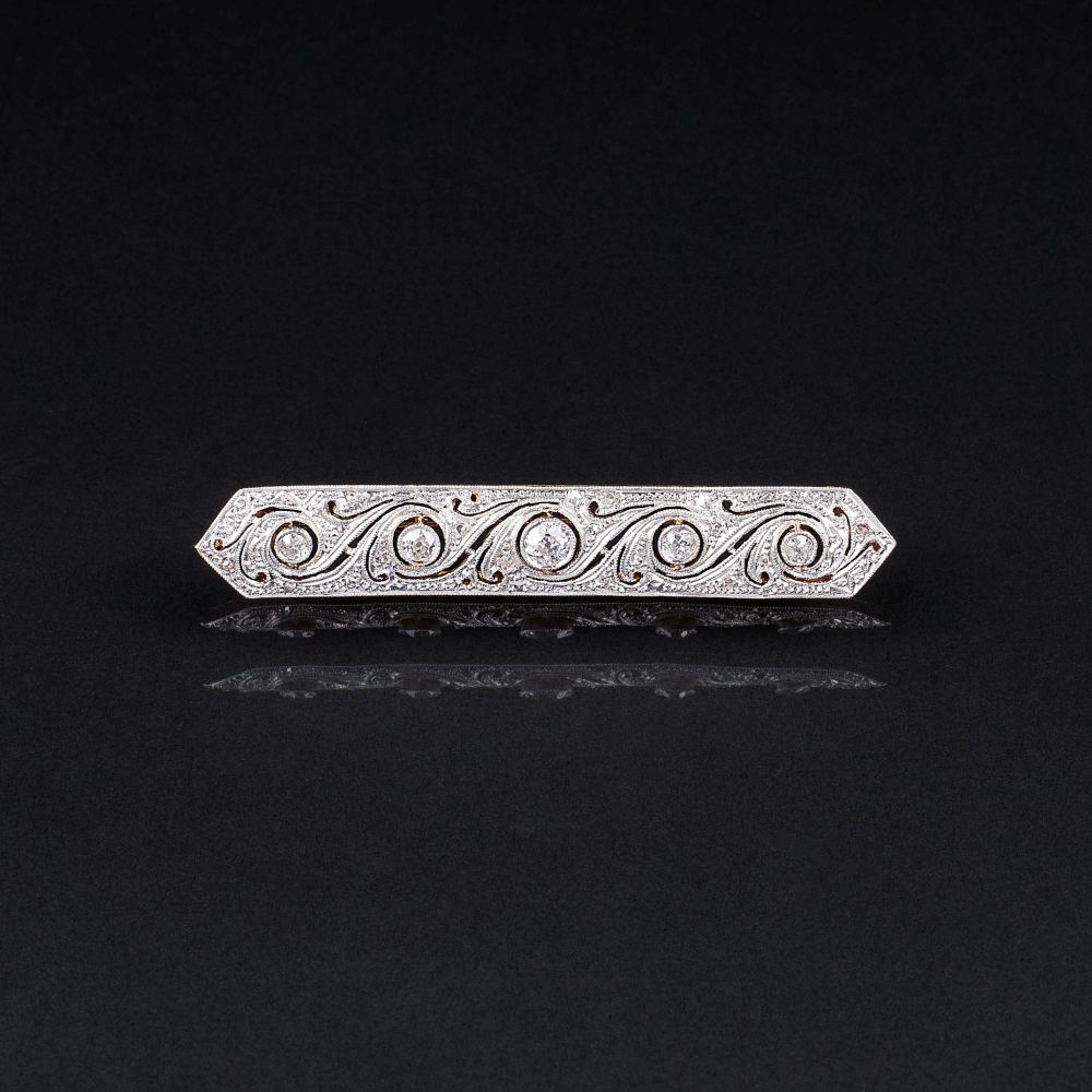 An Art Nouveau Diamond Brooch