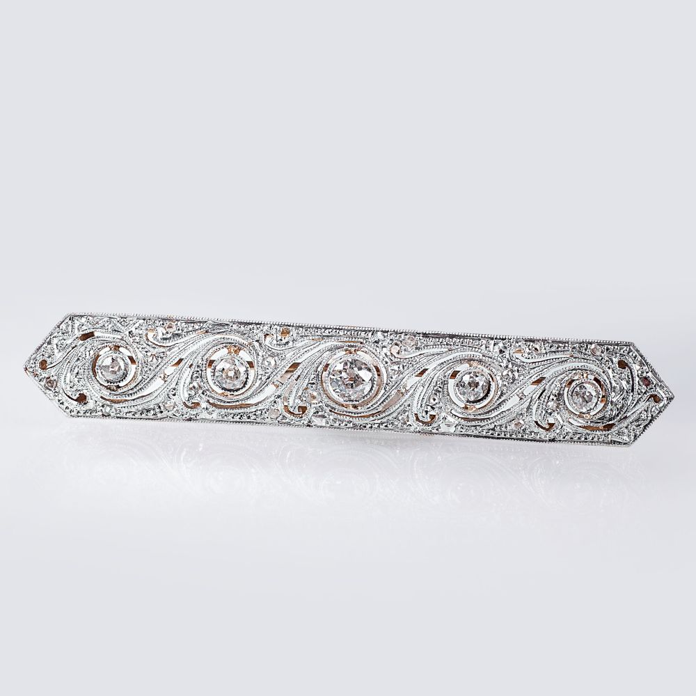 An Art Nouveau Diamond Brooch - image 2