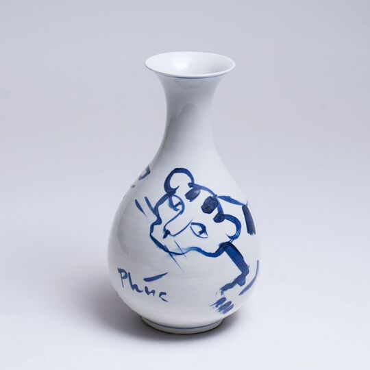 A Vase with Tiger Decor