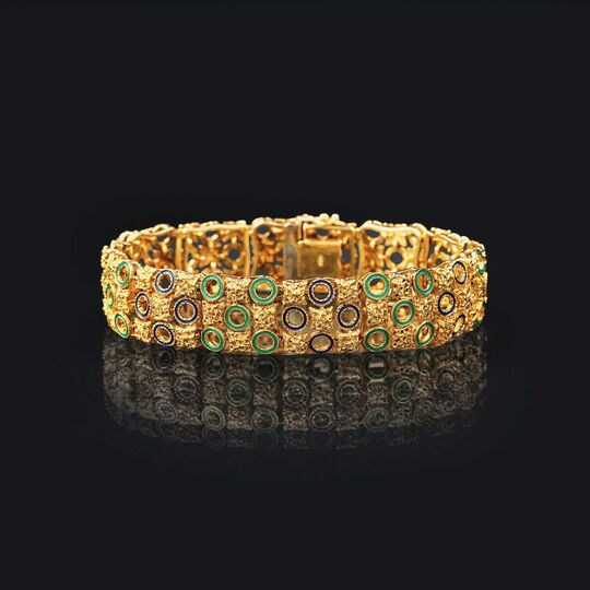 Gold-Armband mit Emaille-Dekor