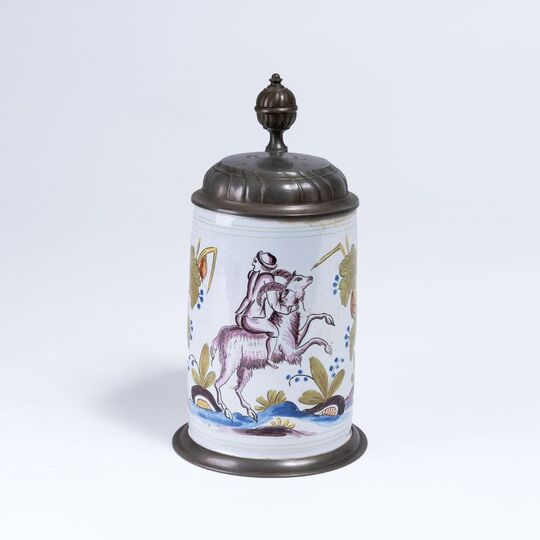 A Faience Tankard with Rider