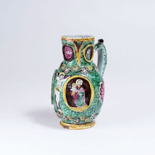 A Faience Jug with Crucifix