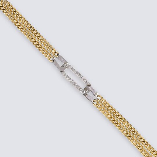 A Two-coloured Gold Bracelet with Diamonds