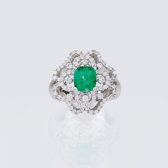 An Emerald Diamond Ring