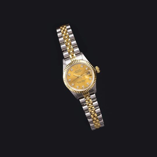 A Ladie's Wristwatch 'Oyster Perpetual Datejust' with Diamonds