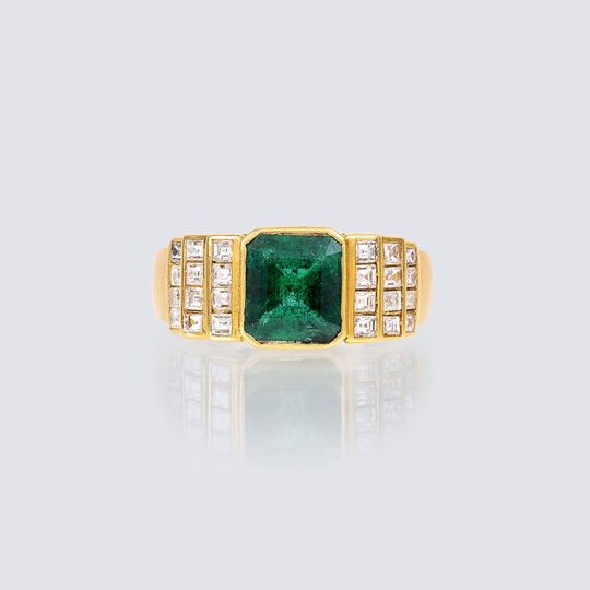 An Emerald Diamond Ring