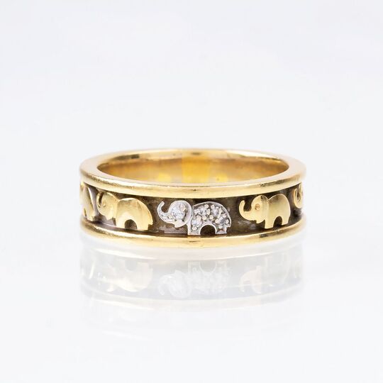 A Gold Ring with Elephants