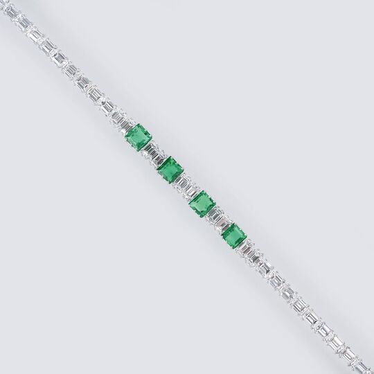 A highcarat Diamond Emerald Bracelet