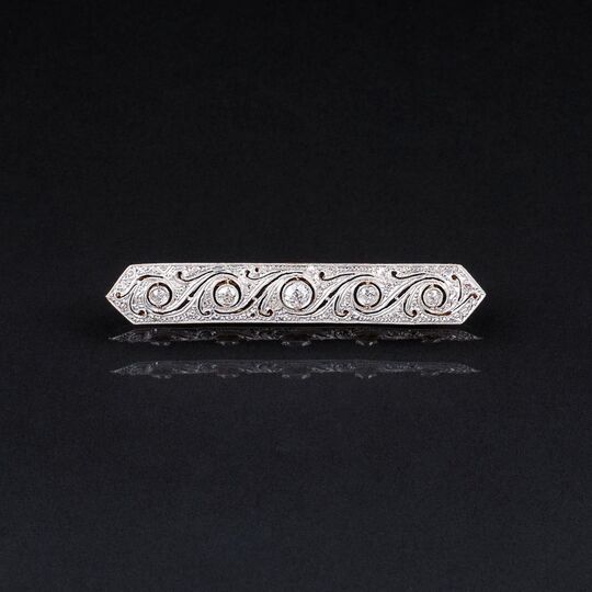 An Art Nouveau Diamond Brooch