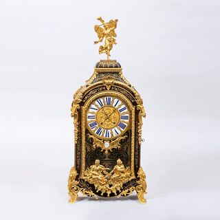 Prachtvolle, große Louis XV Boulle Carteluhr mit Konsole von Baltazar Paris