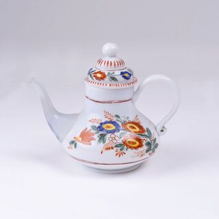 Milk Glass Jug with Flower Painting