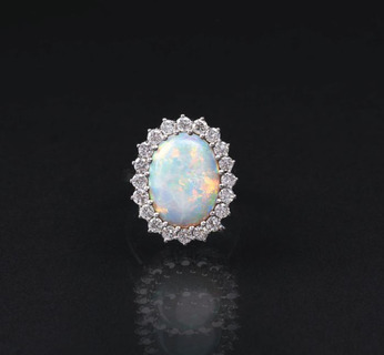 An Opal Diamond Ring