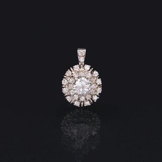 A Diamond Pendant with central Solitaire Diamond