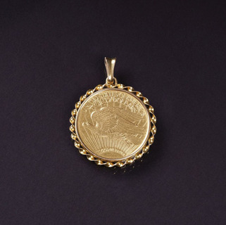 Gold-Münze 'Saint Gaudens Double Eagle' als Anhänger