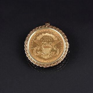 A Pendant with Coin 'Double Eagle Liberty Head'