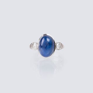 A Sapphire Cabochon Ring