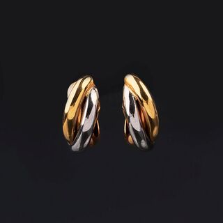 A Pair of Trinity Gold Earclips