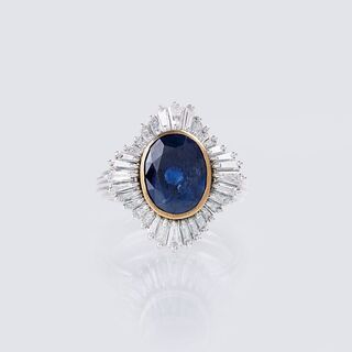 A Sapphire Diamond Ring