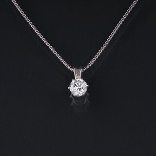 A Solitaire Diamond Pendant on Necklace