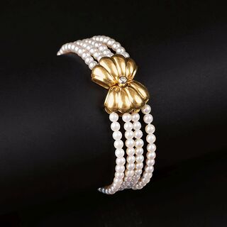 Perlen-Armband mit Gold-Schließe