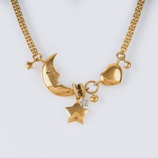 A Gold Necklace 'Moon and Stars'