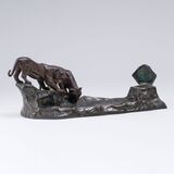 Viennese Art Nouveau Writing Set with Pair of Lions - image 3
