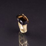 A modern Smoky Quartz Ring with Diamonds - image 1