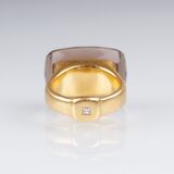 A modern Smoky Quartz Ring with Diamonds - image 3