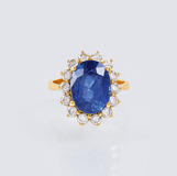 A Natural Sapphire Diamond Ring - image 1