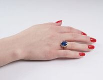 A Natural Sapphire Diamond Ring - image 4