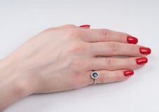 A petite Sapphire Diamond Ring - image 4