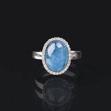 An Aquamarine Diamond Ring - image 1