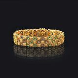 A Gold Bracelet with Enamel Ornaments - image 1