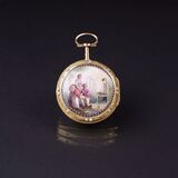 A Spindle Pocket Watch with fine Enamel Painting - image 1