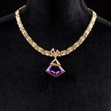 Gold-Collier mit Amethyst-Brillant-Anhänger - Bild 2