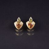 A Pair of Citrine Period Earstuds with small Diamonds - image 1