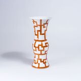 A Large Trumpet Vase with Geometric Decoration