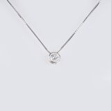 A River Solitaire Diamond Pendant on Necklace - image 2