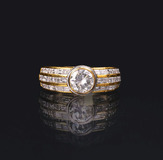 A Solitaire Diamond Ring with Diamonds - image 1