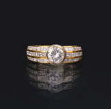 A Solitaire Diamond Ring with Diamonds - image 1