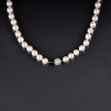 A long Pearl Necklace with Diamond Clasp - image 1