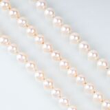A long Pearl Necklace with Diamond Clasp - image 2