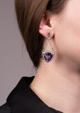 A Pair of Amethyst Diamond Earpendants - image 2