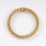 A Gold Chain Bracelet with Diamonds - image 2