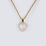 A Diamond Pendant 'Heart' on Necklace