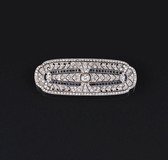 A Diamond Sapphire Brooch in the style of Art-déco - image 1