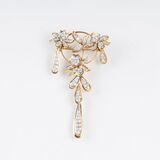 A large Flower Brooch with Diamonds - image 2