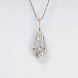 An Art-déco Pendant with Old Cut Diamond - image 2